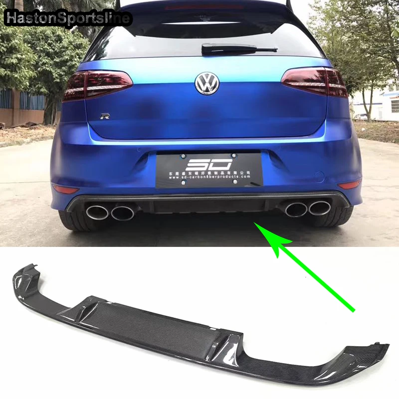 Golf 7 MK7 R углеродного волокна диффузор, губа на задний бампер для Volkswagen VW Golf7 стайлинга автомобилей только R бампер