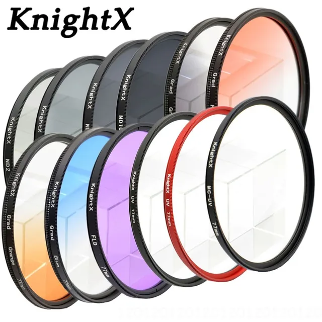 Special Price KnightX Grad nd2 nd 49 52 55 58 62 67 72 77 lens filter for Sony Canon Nikon a77 eos 600d 70d eos a6000 photo d5200 graduated