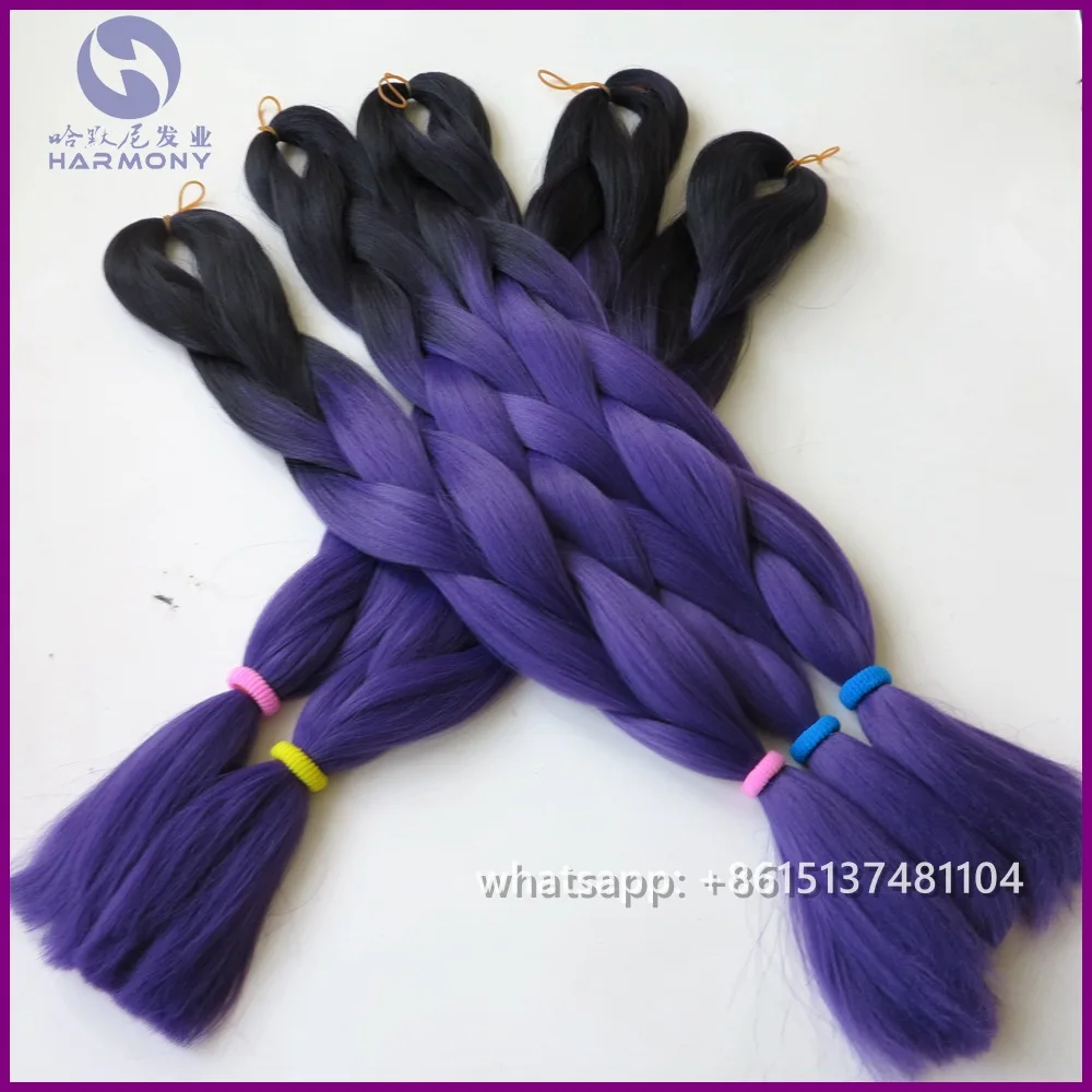 Desire for hair 10 упаковок в партии 24 дюймов 100 г термостойкие синтетические ombre jumbo плетение коробка волос красный оранжевый розовый зеленый - Цвет: T1B/фиолетовый