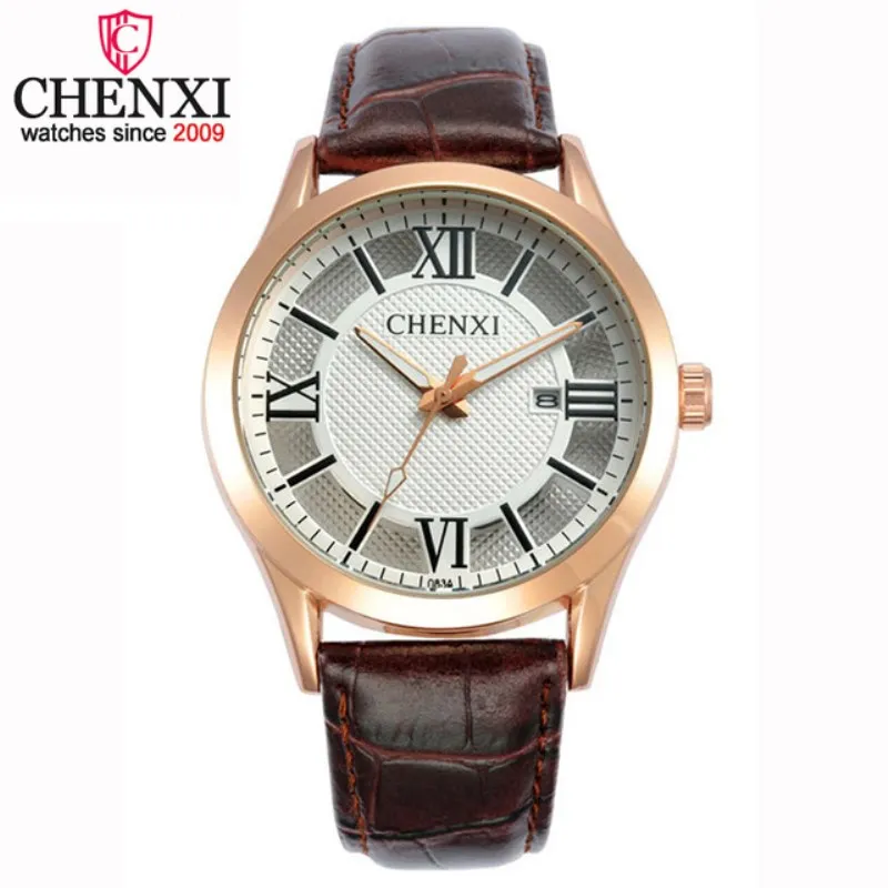 

CHENXI Brand Fashion Male Luxury Watch Casual Quartz Watch Leather Strap Date Men Sports Complete Calendar Wristwatch PENGNATATE