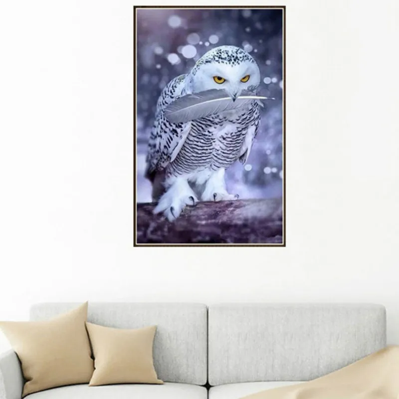

Owl Diamond Embroidery Diamond Wall Decor White Bird Diamond Painting Rhinestone Cross Stitch Animals Picture Home Decor