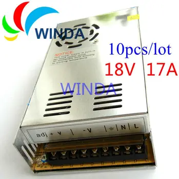 

Switching power supply output 18V 17A built-in cooling DC fan security full range DC transformer 110V 220V EU&US cord CCTV 10pcs