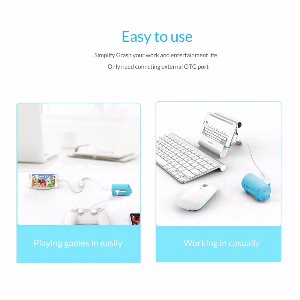 ORICO Cute Pig 4 порта USB 3 0 OTG концентратор сплиттер Поддержка TF SD кардридер для MacBook Air