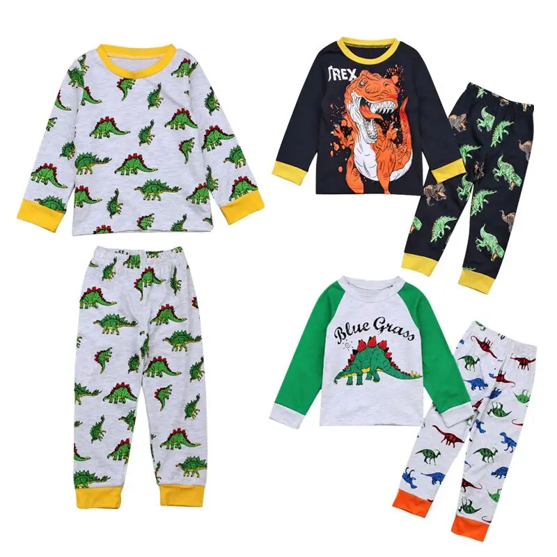 Rorychen Brand New Boys Dinosaur Pajamas Kids Monster Sleepwear Baby