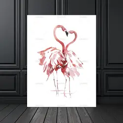 Холст картина плакат Художественная печать на акварельные Фламинго настенные картины для украшения дома жикле принт Настенный декор без