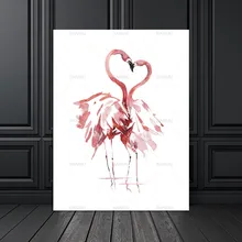 Watercolor Flamingo Canvas Art Print Painting Poster, Wall Pictures for Home Decoration, Giclee Print Wall Decor watercolor leaf flamingo tassel hanging painting wall decor print