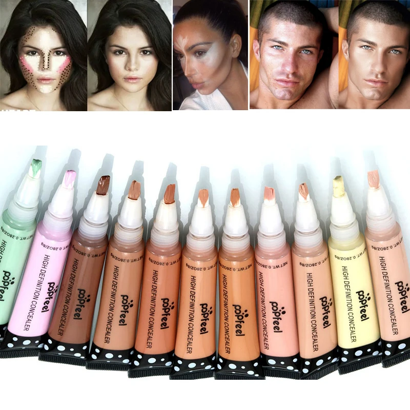 

Brand Makeup Concealer 12 Colors Waterproof Camouflage Liquid Concealer Stick Face Foundation Cream Contour Highlighter Makeup