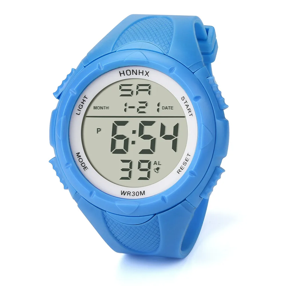 

2018 Men Fashion Waterproof Men LED Digital Stopwatch Date Rubber Sport Alarm Digital Quartz Wrist Watch MAY10 D20 TSALE