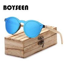 BOYSEEN ретро деревянные солнцезащитные очки мужские бамбуковые солнцезащитные очки женские брендовые дизайнерские спортивные очки Золотые Зеркальные Солнцезащитные очки оттенки lunette oculo