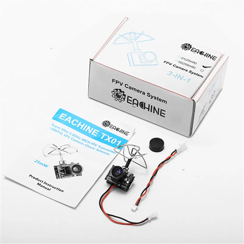 Eachine TX01 супер мини AIO 5,8G 40CH 25MW VTX 600TVL 1/4 Cmos FPV камера только 4,48g