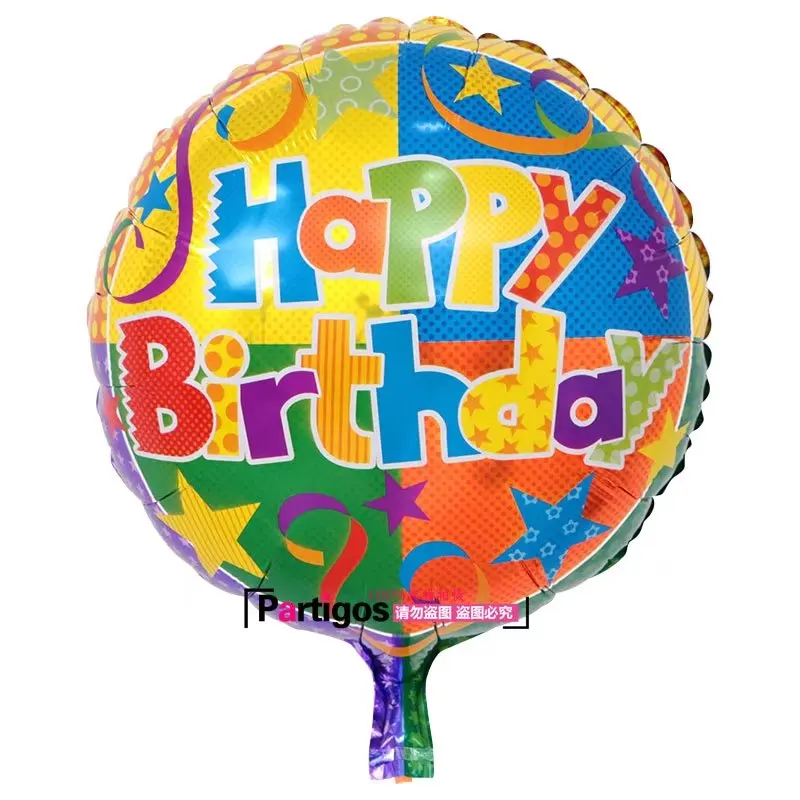 5 шт. микс 18 дюймов с днем рождения, Круглые фольгированные гелиевые шары, надувные шары, украшения для дня рождения, подарки для детей, игрушки