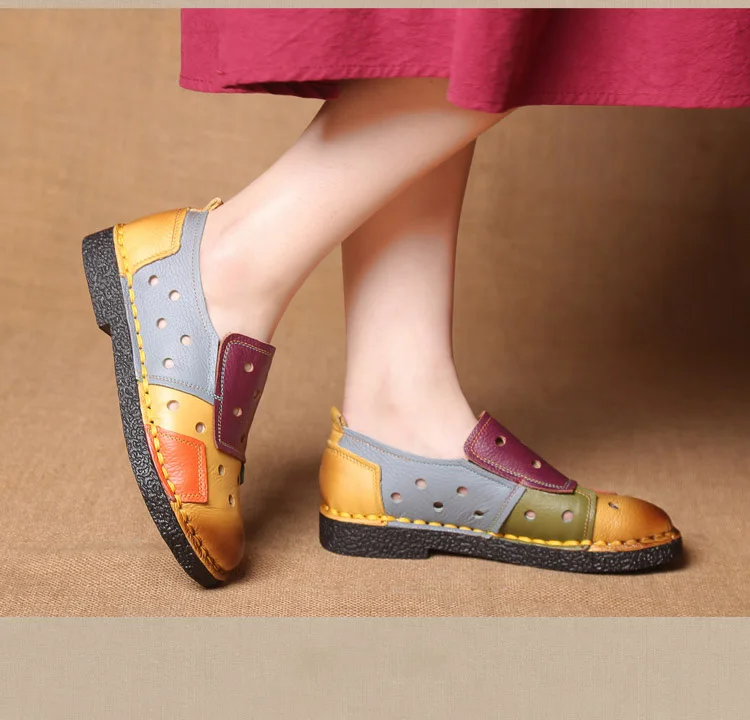 Ylqp/Новинка года; женские лоферы с нашивками; обувь на плоской подошве; женская летняя обувь на плоской подошве; открытые туфли из мягкой натуральной кожи; Мокасины