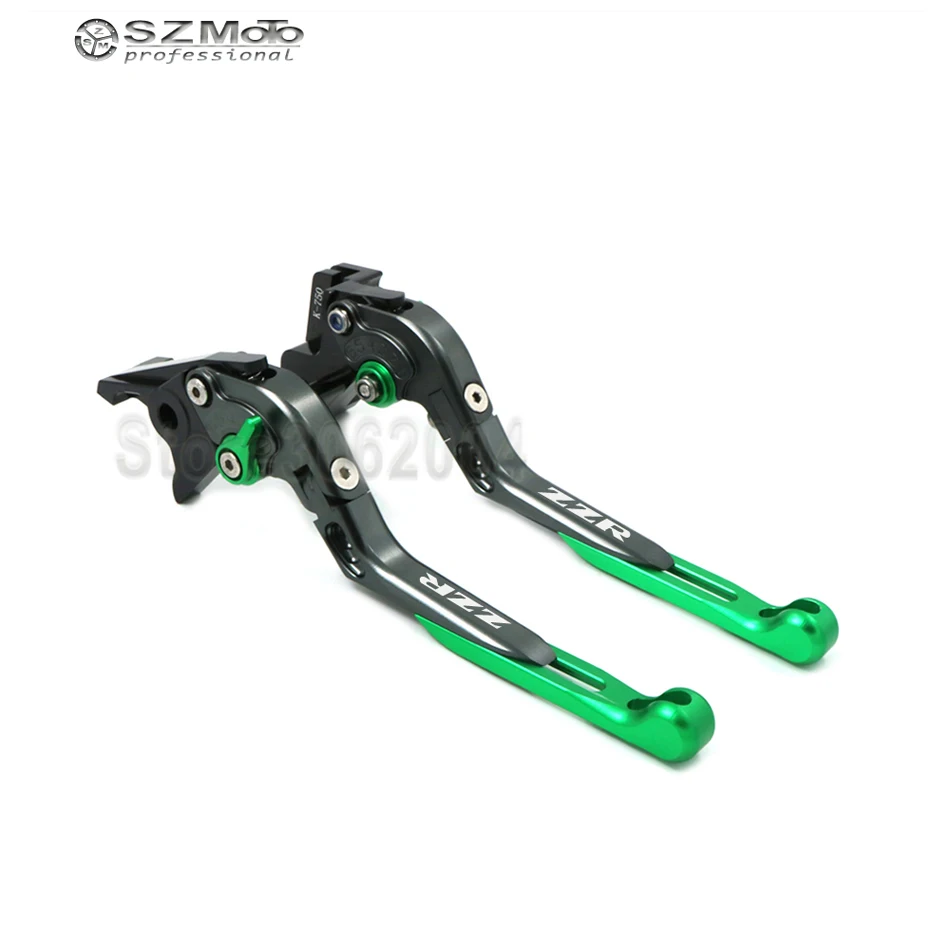 For KAWASAKI ZZR600 ZZR 600 1990-2004 2003 Aluminum Motorcycle Folding Extendable Adjustable Brakes Clutch Levers With Logo | Автомобили и