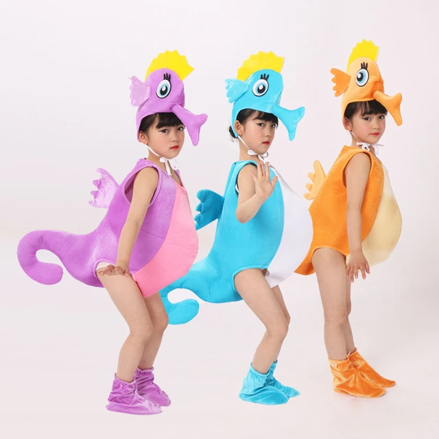 Child Kid Starfish Hippocampus SeaHorse Costume Halloween Party Cosplay  Marine Animal Costume Clothes For Boy or