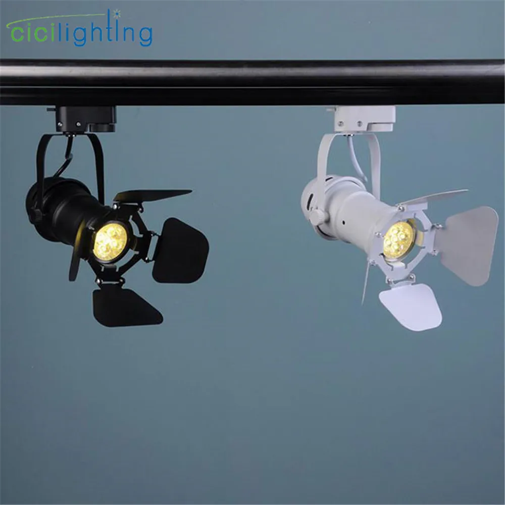 خمر في barndoor Led أضواء المسارات 5 w cob مصباح الطرق LED الملابس مخزن الإضاءة أضواء Led مع قابل للتعديل غطاء أسود أبيض