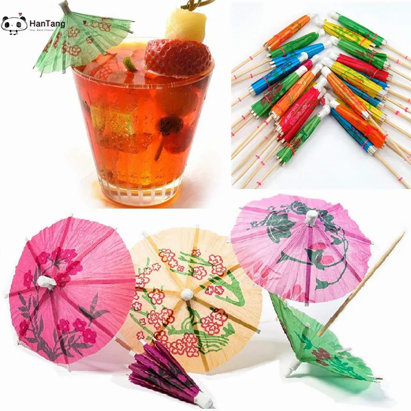 

50pcs/pack Drink Fruit Cake Sticks Mini Umbrella Paper Cocktail Parasols Umbrellas Wedding Decoration Birthday Party Supplies 5Z