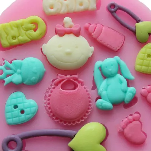 3D детский душ девочка силиконовая форма помадки торт кондитерские инструменты для украшения торта SugarCraft Глина для художественных работ GumPaste мыло шоколадная форма