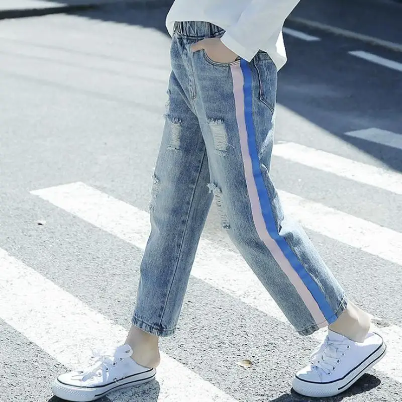 

Teenage Girls Jeans Fille 2019 Summer Autumn Toddler Girls Children Pants Kids Denim Trousers Kot Pantolon 6 8 10 12 14 Infantil