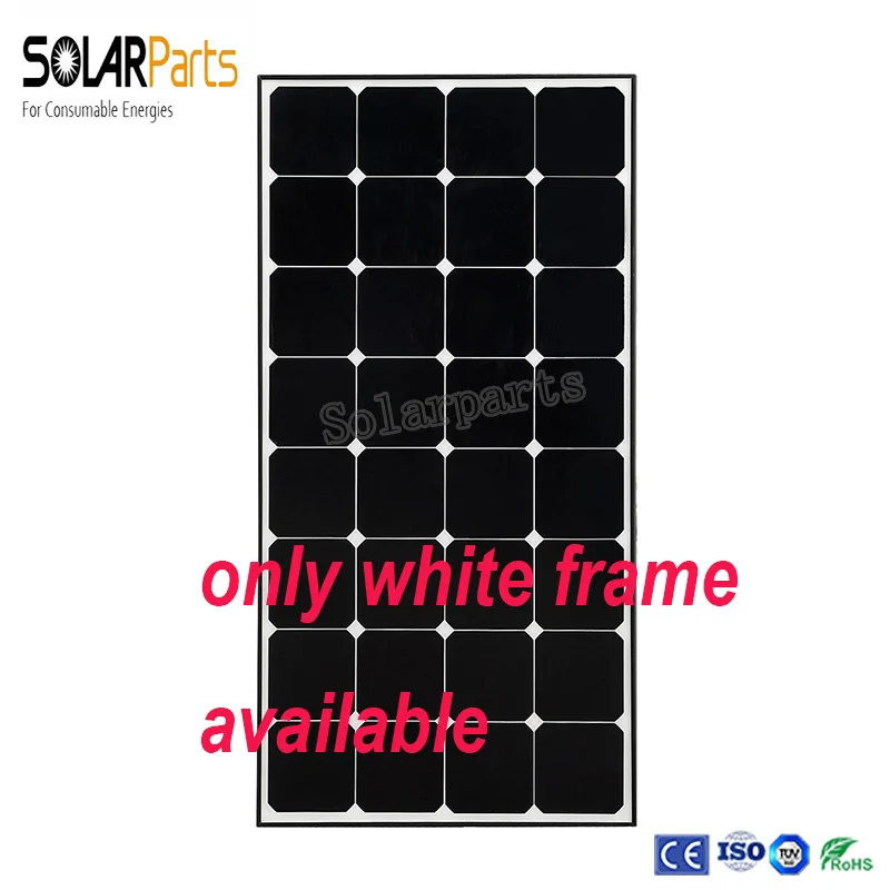 Solarparts 4x 100W Glass Solid Mono Solar Module cell kit system panel high efficiency 12v Solar Off Grid Camp Car Marine USA .