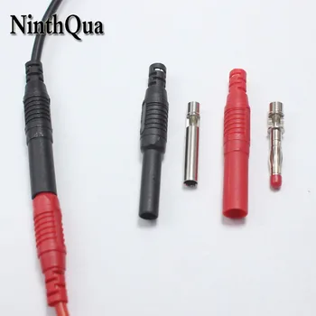 

1pair Soldering Type 4mm Shrouded Banana Plug + jack Nickel Plated Brass Safety Stackable Connector 32A 1000V