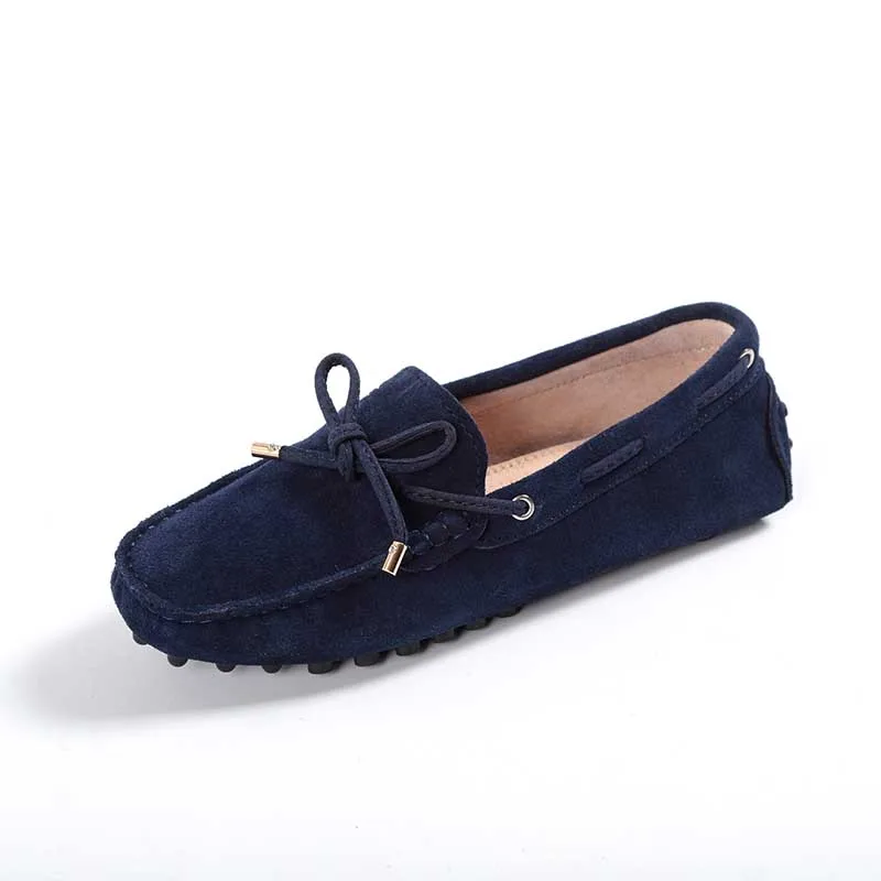 100% Genuine leather Women flats New Brand Handmade Women Casual leather shoes Leather Moccasin Fashion Women Driving Shoes 