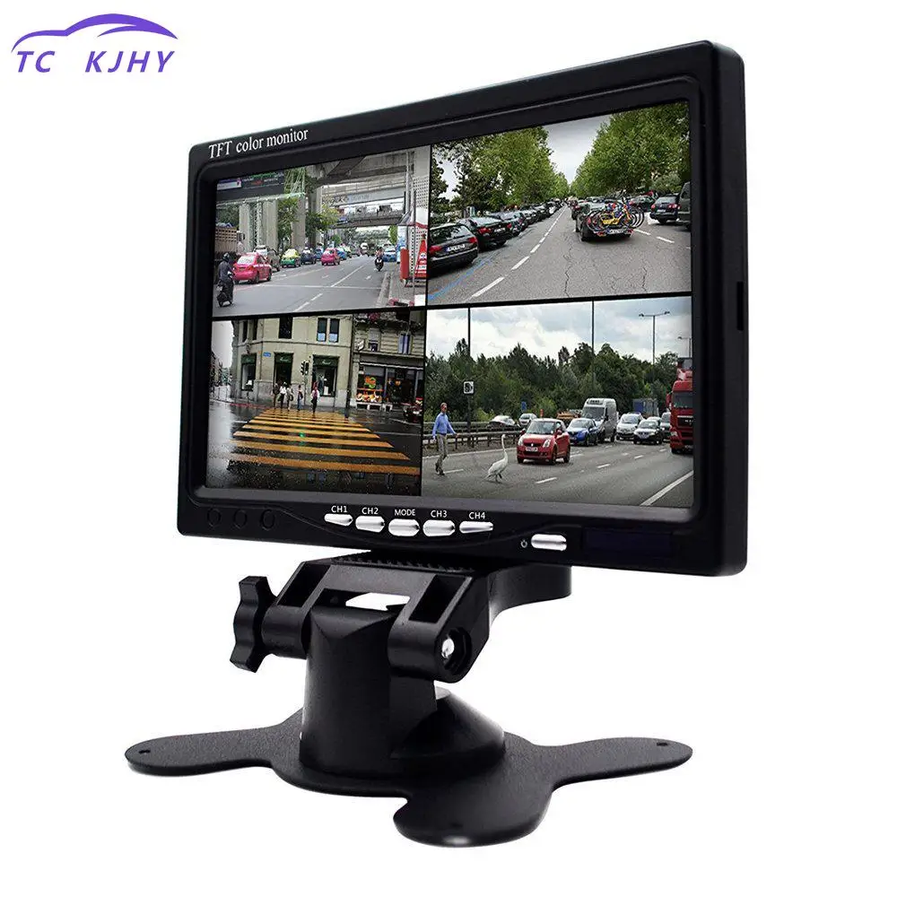 

2018 Auto Car Rear View Camera Car-styling 7 Inch Split Screen Quad Monitor 4ch Video Input Windshield Style Parking Dashboard