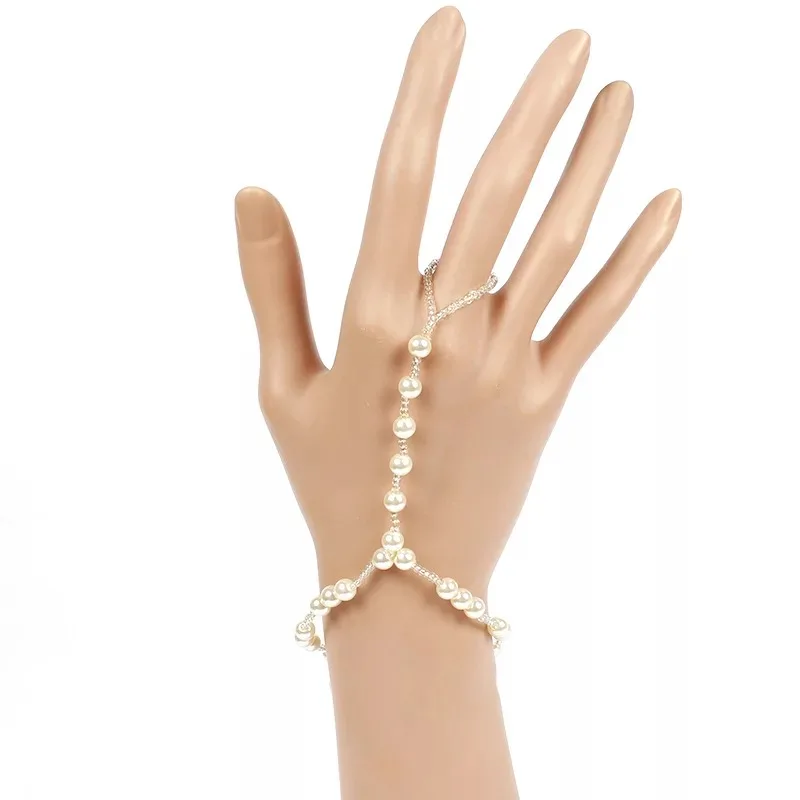 Simple Pearls Finger Chain Bracelets For Women Lady Gifts Party Fashion