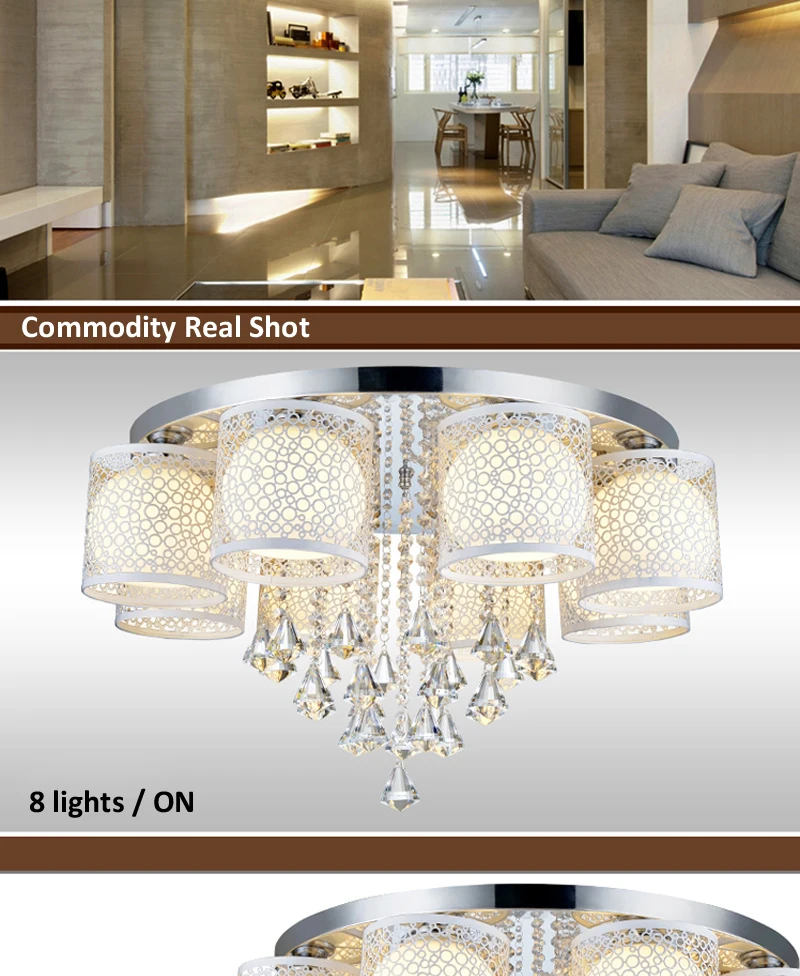 Современный стеклянный потолочный светильник Golbe E27, домашний декор, сделай сам, хромированная железная цветная потолочная лампа для столовой, хрустальная лампа