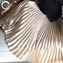 ORDEESON плиссированные юбки для женщин Женская Зимняя Мода Высокая талия прямая миди юбка школьная черная винтажная Повседневная бархатная