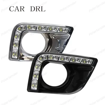 

for T/oyota P/rado 2013-2014 car styling Car DRL front Fog Lamp Cover Daytime Running Light