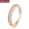 ZHOUYANG Anneau De Mariage Pour Les Femmes Amant Classique Micro-inserts Cubique Zircon De Mariage Bague de Fiançailles Or Rose Couleur Bijoux R062 ► Photo 1/6