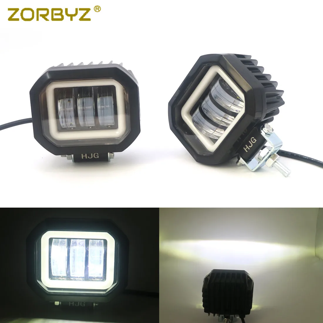 ZORBYZ универсальный мотоцикл проходящий Светодиодный точечный светильник белый Ангел глаз противотуманная фара для Honda Harley Suzuki Bobbers чопперы