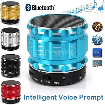 

200Pcs/Lot Mini Bluetooth Speakers Metal Steel Wireless Smart Hands Free Speaker FM Radio Support SD Card Mobile Phone Tablets