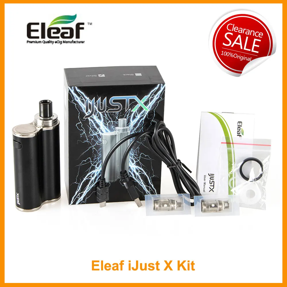 

Russian/France Warehouse Clearance Original Eleaf iJust X Starter Kit Built 3000mah Battery 50W And 7ml Tank All-In-One E-Cig