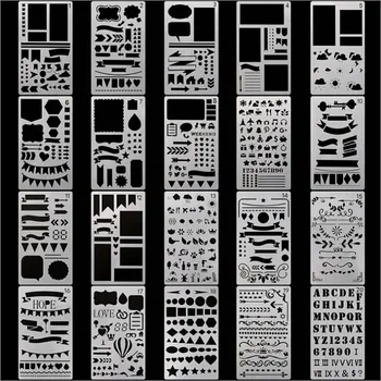 

20pcs/set New Creative DIY Stencils School Supplies Hollow Out Drawing Template For Kids