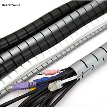 KEITHNICO 1M 3FT Cable Wire Wrap Organizer Spiral Tube Cable Winder Cord Protector Flexible Management Innrech Market.com