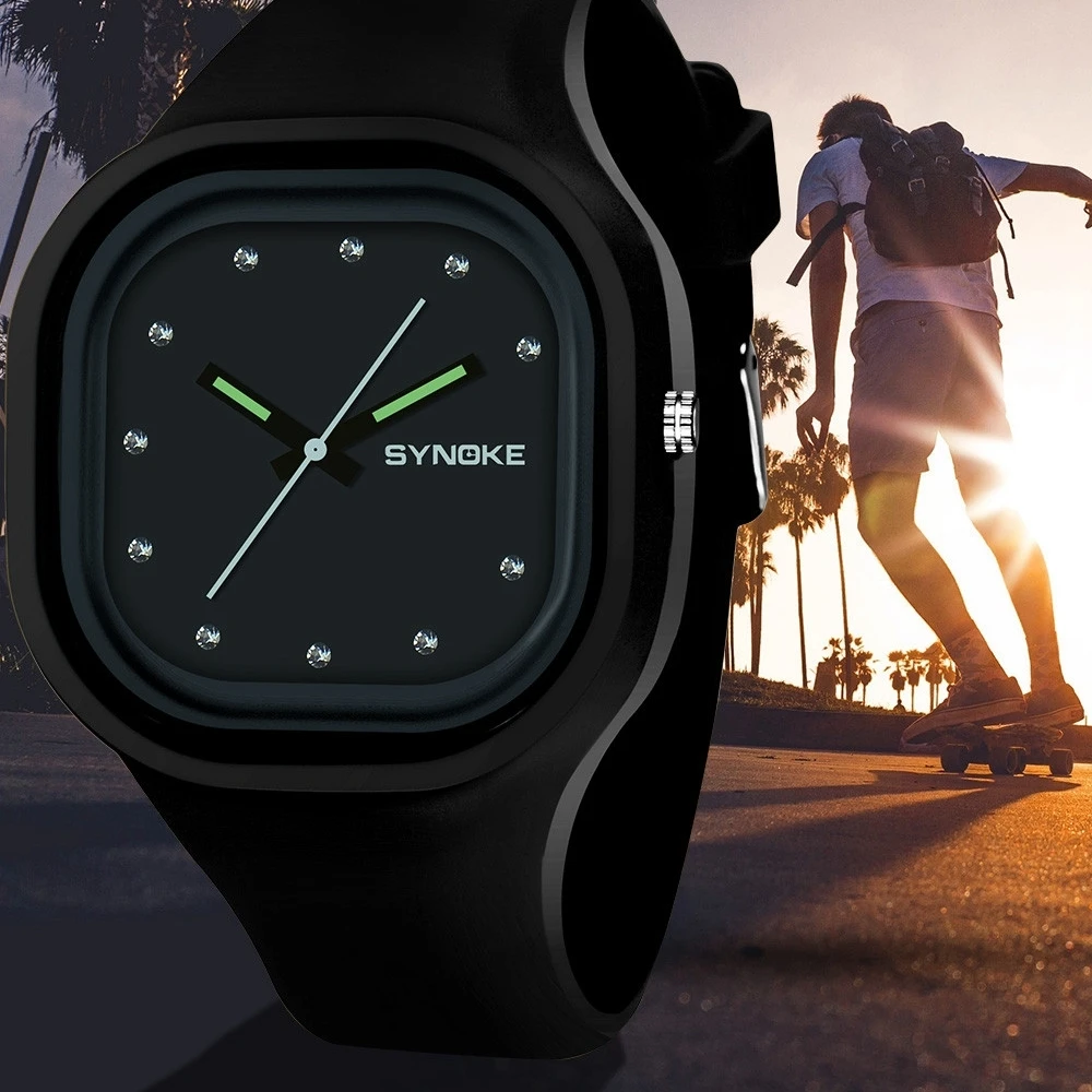 

2018 SYNOKE Quartz-watch Fashion Men Casual Watches Quartz Watch Women Waterproof Jelly Female Clock Hours Ladies Women Watches