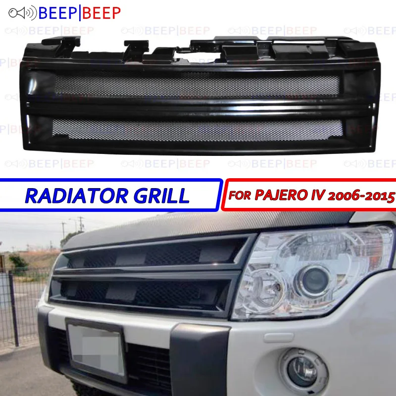 Решетка радиатора для Mitsubishi Pajero IV 2006-2015 АБС-пластик спортивные стили