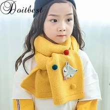Doitbest/ г. Зимний детский трикотажный зимний шарф с изображением лисы для детей от 3 до 10 лет 12 цветов, теплые детские Шарфы Воротник для мальчиков и девочек