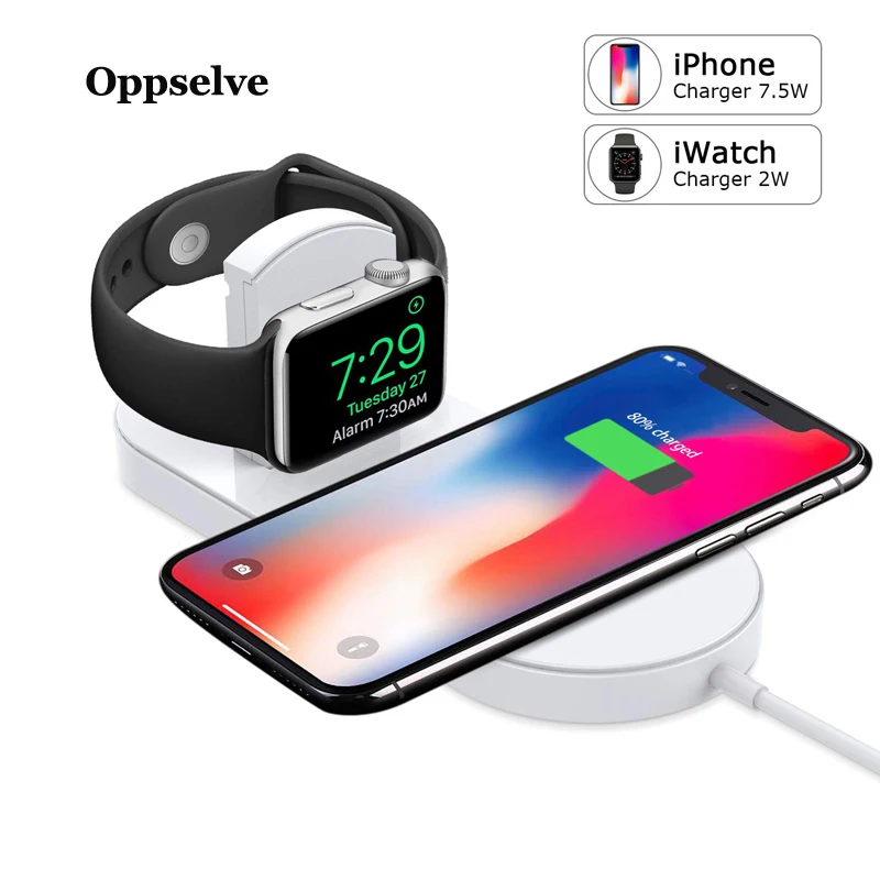 Oppselve 2 in 1 Qi Wireless Charger For iPhone X 8 Xs Max Xr font b