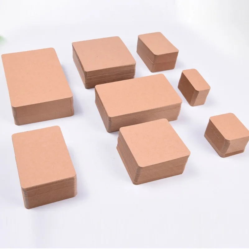 

100sheets Kraft Paper Cards DIY Bookmark Flashcards Sketch Drawing Cards