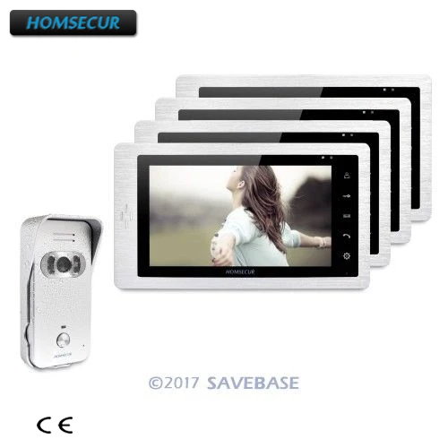 

HOMSECUR 1V4 7" Wired Hands-free Video Door Entry Phone Call System+Silver Camera