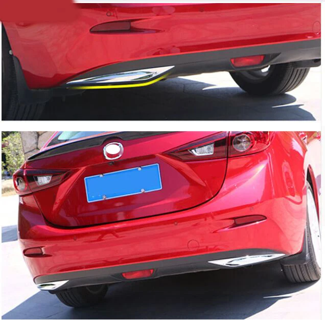 Аксессуары подходят для Mazda 3 AXELA 2014 2015 2016 хромированный задний бампер Нижняя