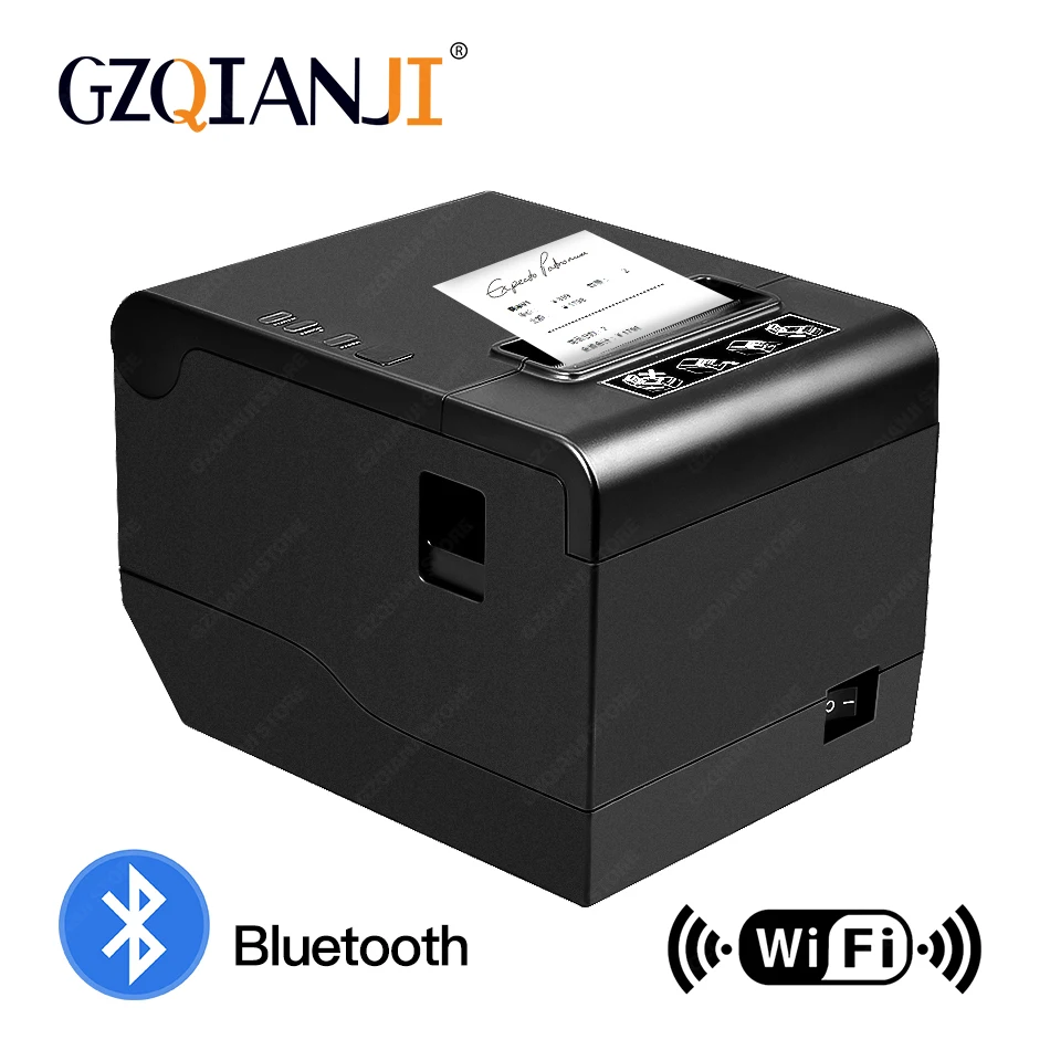 80 мм Термальный чековый POS принтер для купюр Bluetooth Wi Fi USB порт кухонный с