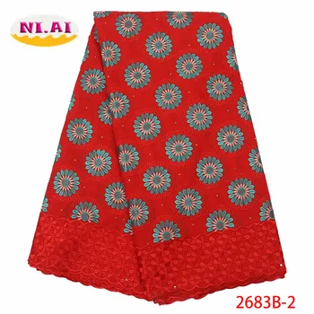 

French Lace Fabric 2019 High Quality Swiss Voile Lace Cotton Lace Best Nigerian African Lace Fabrics For Women Dress XY2683B-1