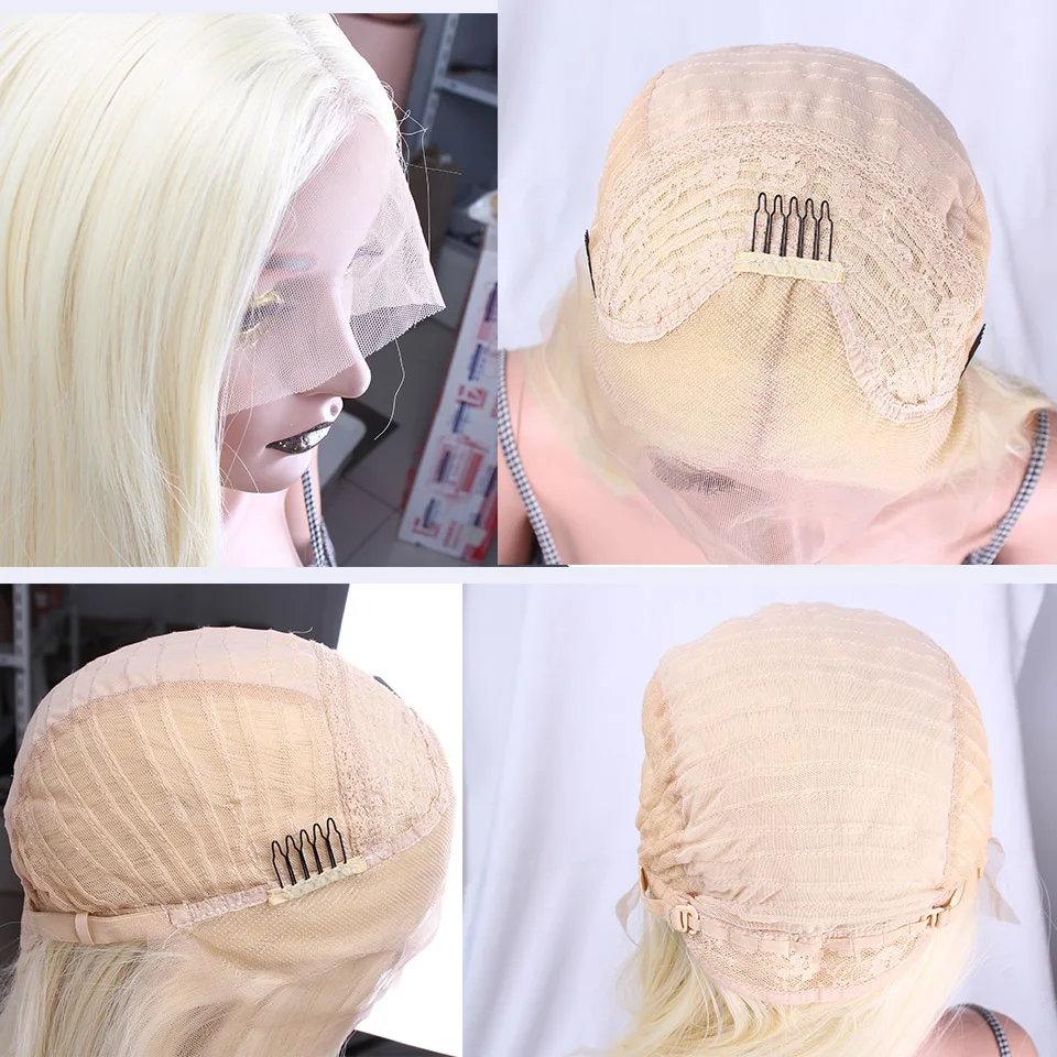 I's a wig Long Synthetic Front Lace Wigs 26 inch Yellow Straight Wig for Women Middle Part 613 Color High Temperature Fiber Hair