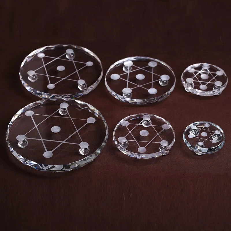 New 7 star plate Asian Quartz Crystal Healing Ball Sphere Stand 
