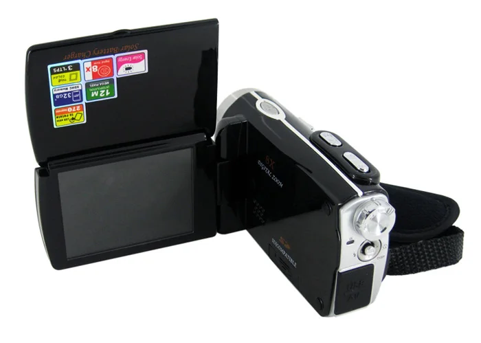 Winait HD 12MP двойной Солнечная панель цифровая видеокамера с 3.0 ''tft дисплей и 8X цифровой зум цифровой видеокамеры
