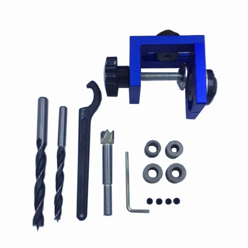 3 in 1 Pocket Hole Jig Kit 8/10/15 Drilling Dowelling Jig Set Woodworking Carpentry Dowel Drilling Guide Locator Tool