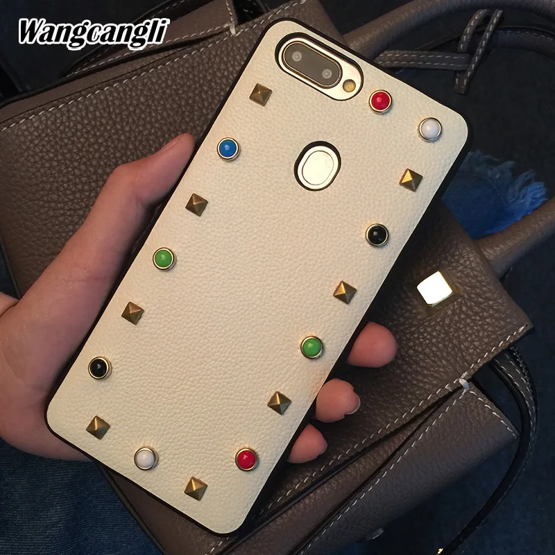

Litchi pattern mobile phone case for OPPO R11plus rivet style all-inclusive mobile phone case mobile phone protection case